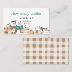 Pumpkin Farm Animal Tractor How Many Undies Enclosure Card
