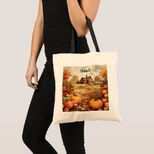Pumpkin Farm Fall Harvest Thanksgiving Tote Bag