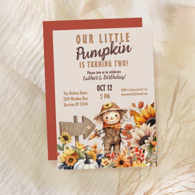 Pumpkin Farm Sunflower Birthday Invitation (Creator Uploaded)