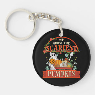 Pumpkin Farmer Halloween Keychain