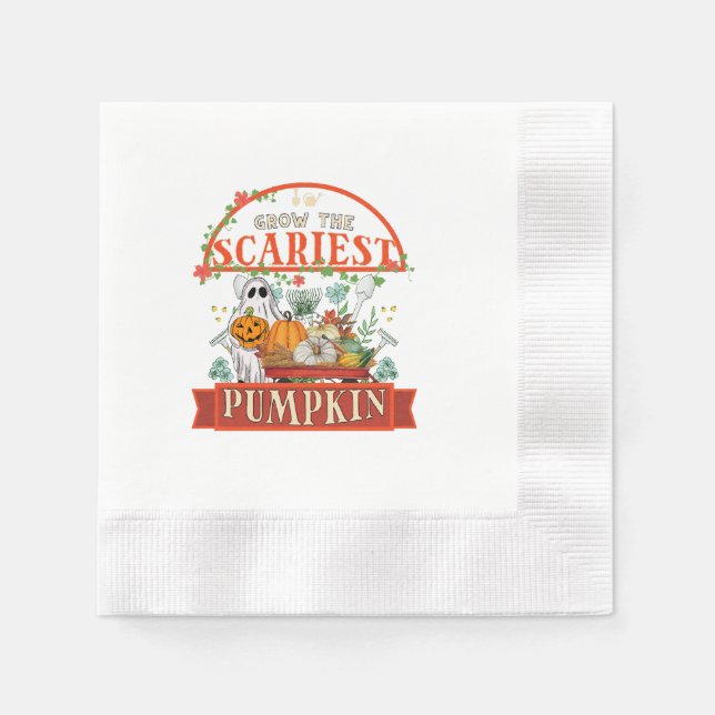 Pumpkin Farmer Halloween Napkin (Front)