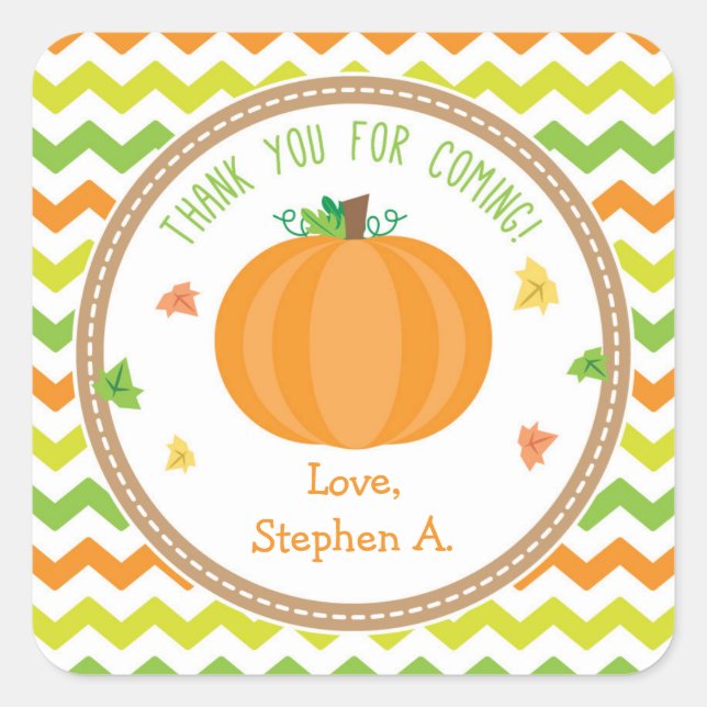 Pumpkin Favour Tags / Pumpkin Stickers (Front)