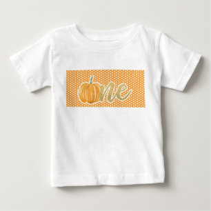 Pumpkin First Birthday ONE Shirt - Orange Dots