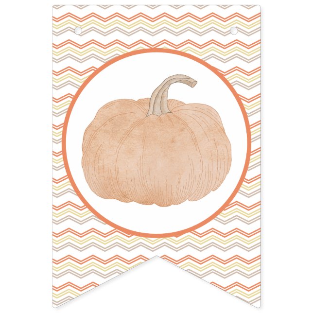 Pumpkin First Birthday Party Banner (First Flag)
