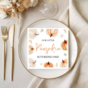 Pumpkin First Birthday Party Napkin