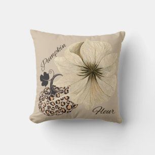 Pumpkin Fleur Throw Pillow