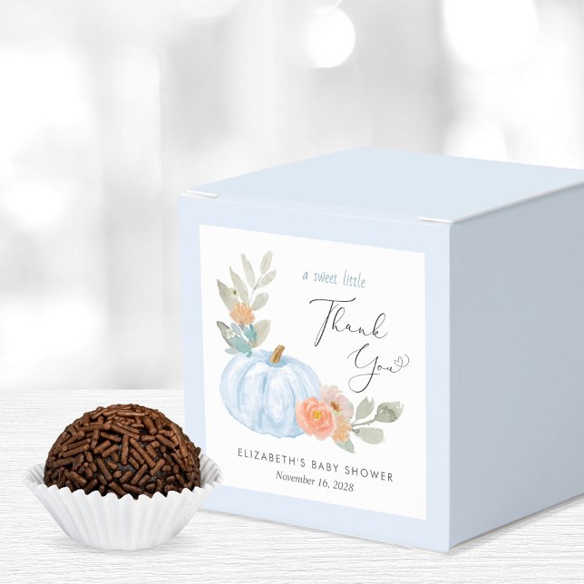 Pumpkin Floral Baby Boy Shower Favor Box (Creator Uploaded)