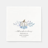 Pumpkin Floral Baby Shower Dusty Blue