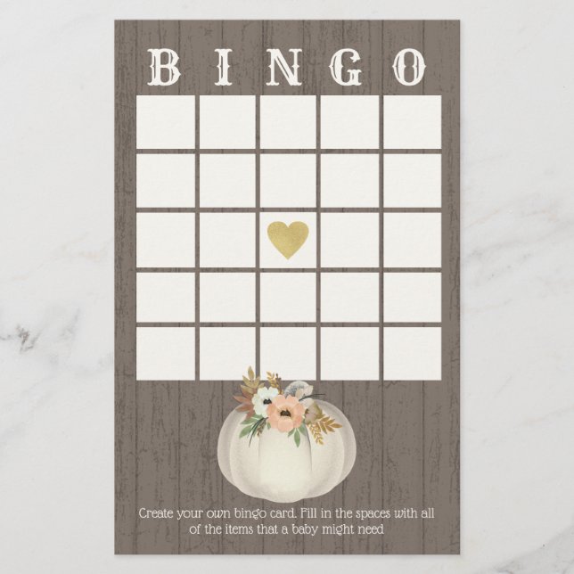 Pumpkin Floral Bingo (Front)