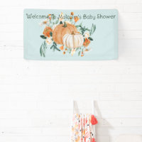 Pumpkin Floral Fall Colours Blue, Personalized,