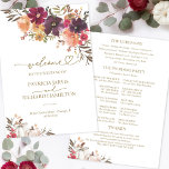 Pumpkin Floral Fall Wedding Ceremony Program<br><div class="desc">A simple chic wedding ceremony order of service program. Easy to personalize with your details. Check the collection for matching items. CUSTOMIZATION: If you need design customization,  please get in touch with me via chat; if you need information about your order,  shipping options,  etc.,  please contact Zazzle support directly.</div>