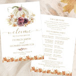 Pumpkin Floral Fall Wedding Ceremony Program<br><div class="desc">A simple chic wedding ceremony order of service program. Easy to personalize with your details. Check the collection for matching items. CUSTOMIZATION: If you need design customization,  please get in touch with me via chat; if you need information about your order,  shipping options,  etc.,  please contact Zazzle support directly.</div>