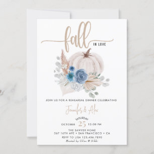 Pumpkin Floral    Rehearsal Dinner Invitation