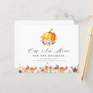 pumpkin floral thanksgiving moving announcement