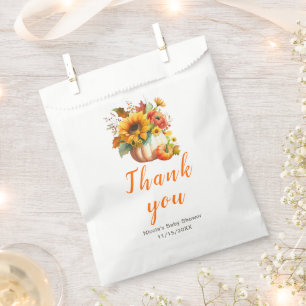 Pumpkin Flower Bouquet Baby Shower Favour Bag