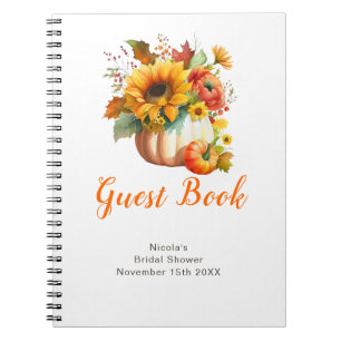 Pumpkin Flower Bouquet Bridal Shower Guest Book