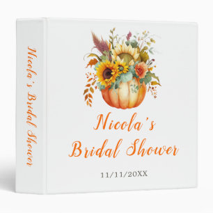Pumpkin Flower Bouquet Bridal Shower Photo Album Binder