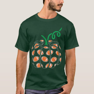 Pumpkin Football Lazy Halloween Costume Cool Sport T-Shirt