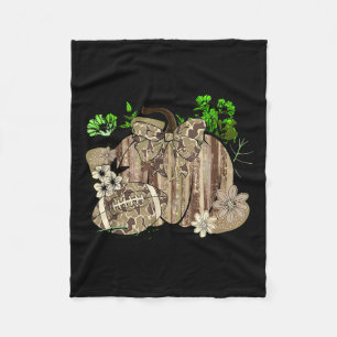 Pumpkin Football Western Retro Tis The Season Coun Fleece Blanket
