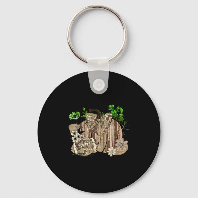 Pumpkin Football Western Retro Tis The Season Coun Keychain (Front)