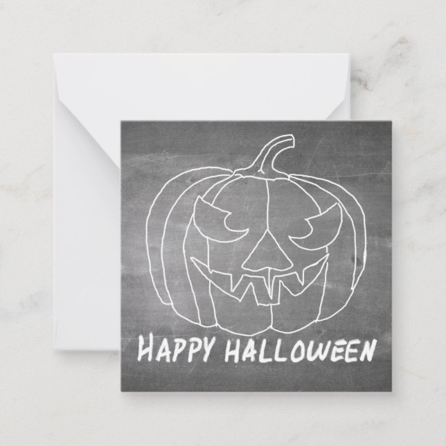 Pumpkin for Halloween 3 chalkboard look Card (Front)