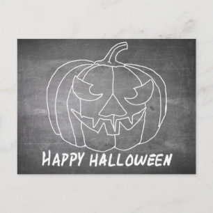 Pumpkin for Halloween 3 chalkboard look Holiday Postcard