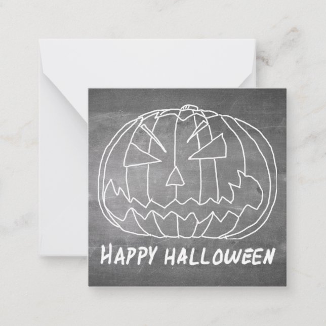 Pumpkin for Halloween 5 chalkboard look Card (Front)