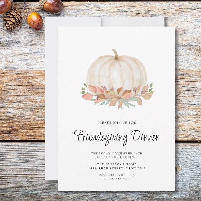 Pumpkin Friendsgiving Dinner Invitation (Creator Uploaded)