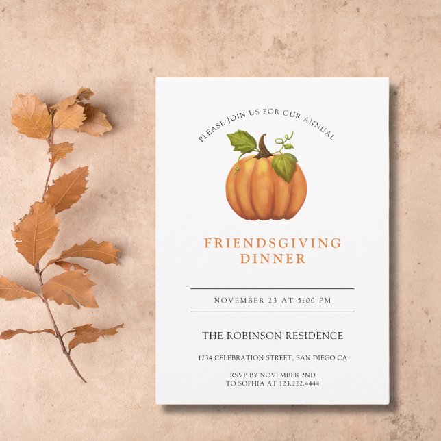 Pumpkin Friendsgiving Thanksgiving  Invitation (Creator Uploaded)