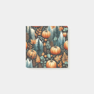 Pumpkin Fun Autumn Thanksgiving Orange Fall Leaves Post-it Notes