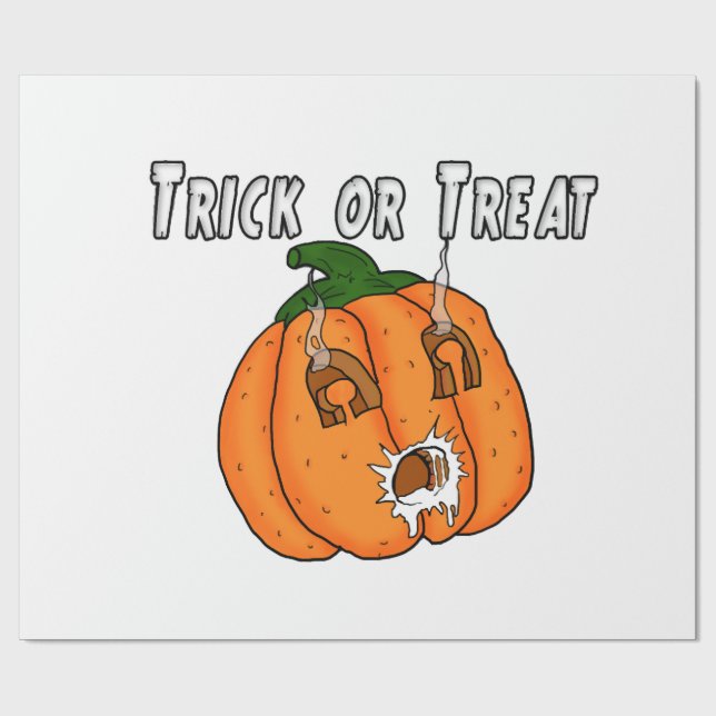 Pumpkin funny naughty gift prank Halloween Wrapping Paper (Flat)