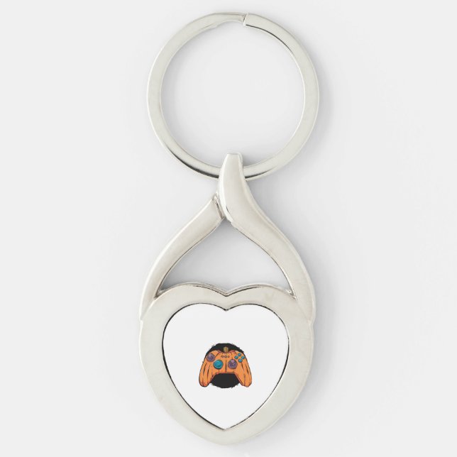 PUMPKIN GAMEPAD HALLOWEEN GAMING KEYCHAIN (Front)