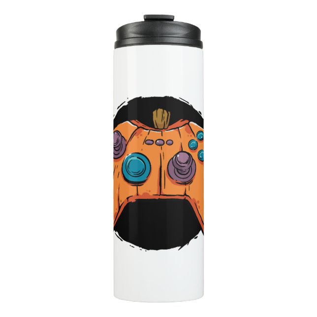 PUMPKIN GAMEPAD HALLOWEEN GAMING THERMAL TUMBLER (Front)