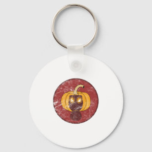 Pumpkin gas mask Halloween design Keychain
