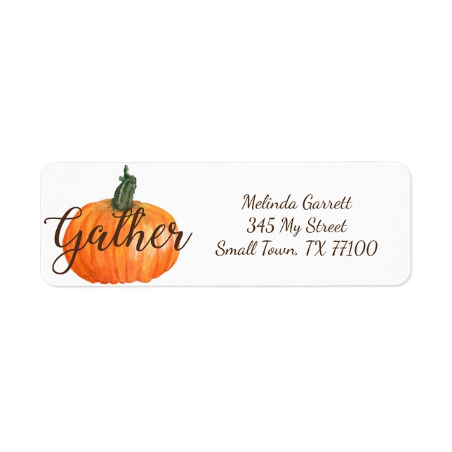 Pumpkin Gather Fall Thanksgiving Custom Address (Front)
