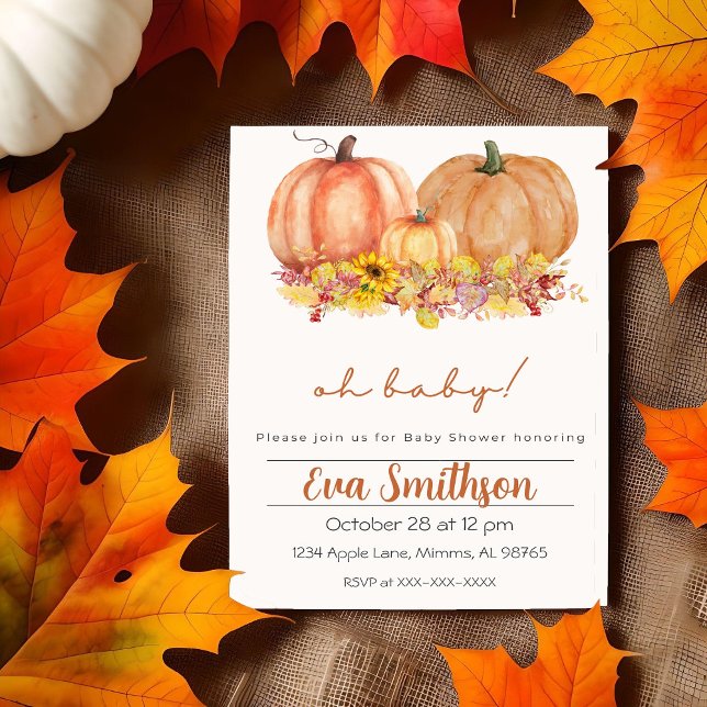 Pumpkin Gender Neutral Reveal Invitation (Creator Uploaded)