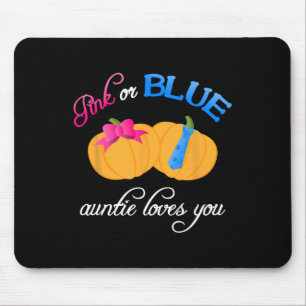 Pumpkin Gender Reveal Auntie Loves You Fall Themes Mouse Pad