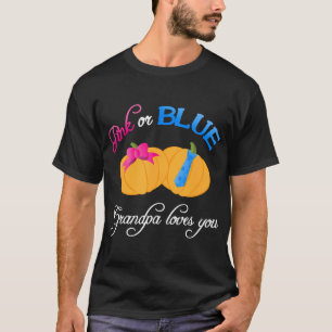 Pumpkin Gender Reveal Grandpa Loves You Fall Theme T-Shirt