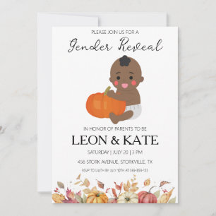 pumpkin gender reveal invitations