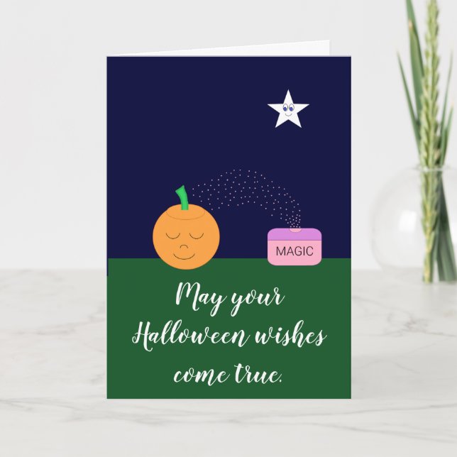 Pumpkin Gets its Wish:  Halloween Card (Front)