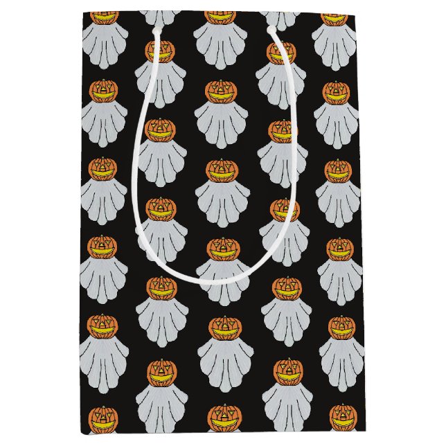 Pumpkin Ghost (black) - Gift Bag (Front)