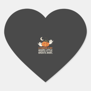 Pumpkin Ghost Halloween Quote Design_1 Heart Sticker