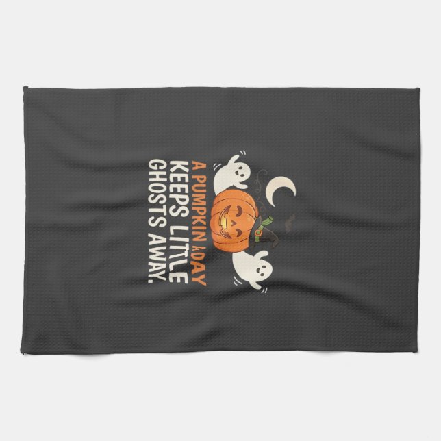 Pumpkin Ghost Halloween Quote Design_1 Kitchen Towel (Horizontal)