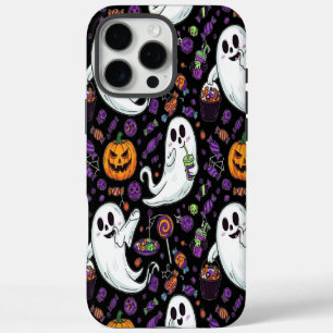 Pumpkin Ghost Pattern Cute Halloween iPhone 16 Pro Max Case