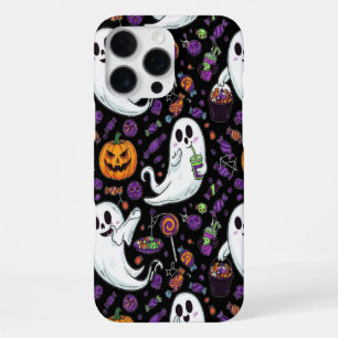 Pumpkin Ghost Pattern Cute Halloween iPhone 16 Pro Max Case