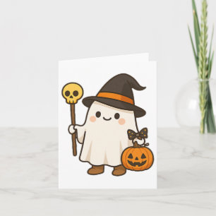 Pumpkin Ghost Witch Shirt Cute Halloween Kids Cost Card