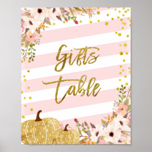 Pumpkin Gifts Table Sign