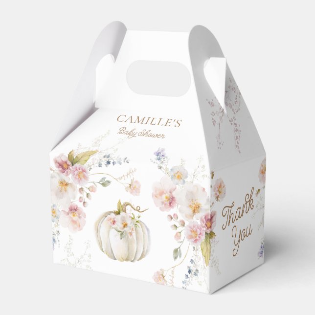 Pumpkin Girl Baby Shower Favor Box (Front Side)