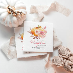 Pumpkin Girl Baby Shower Personalized Napkin