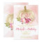 Pumpkin Girl Pink Gold First Birthday Watercolor